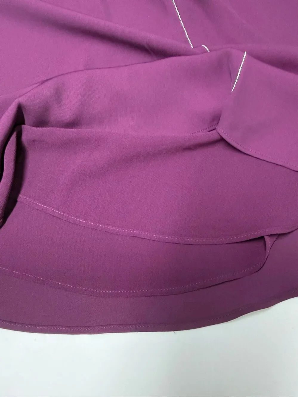 White House Black Market Plum Sleeveless Gathered Neck Top Size 10